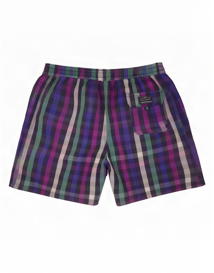 Pantaloncini da bagno da uomo Marks & Spencer grandi in cotone a quadretti multicolore
