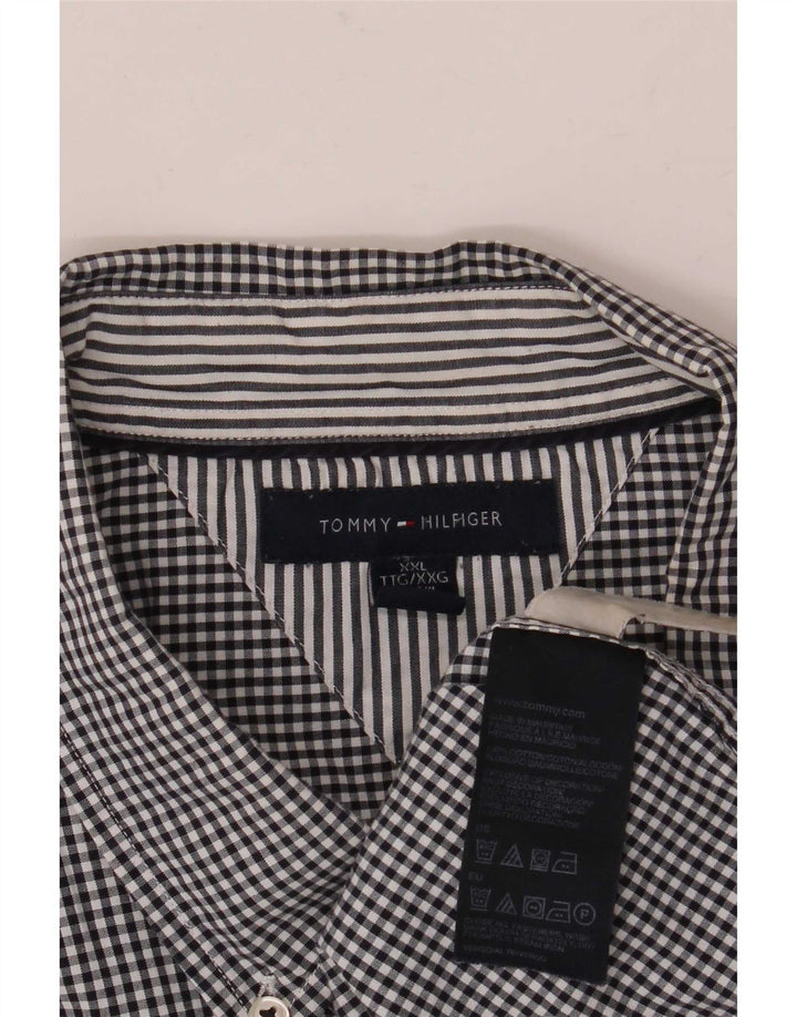 Camicia da uomo Tommy Hilfiger 2XL cotone a quadri neri