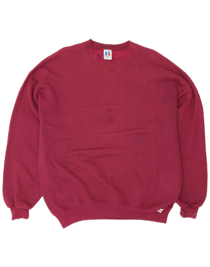 Felpa da uomo Russell Athletic, maglione XL, cotone bordeaux