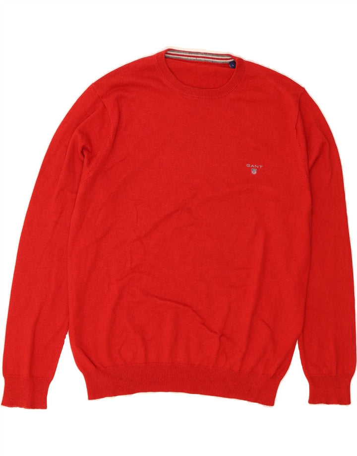GANT Mens Crew Neck Jumper Sweater Large Red Cotton Vintage Gant and Second-Hand Gant from Messina Hembry 