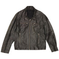 Giacca in pelle vintage da uomo IT 50 grande in pelle grigia