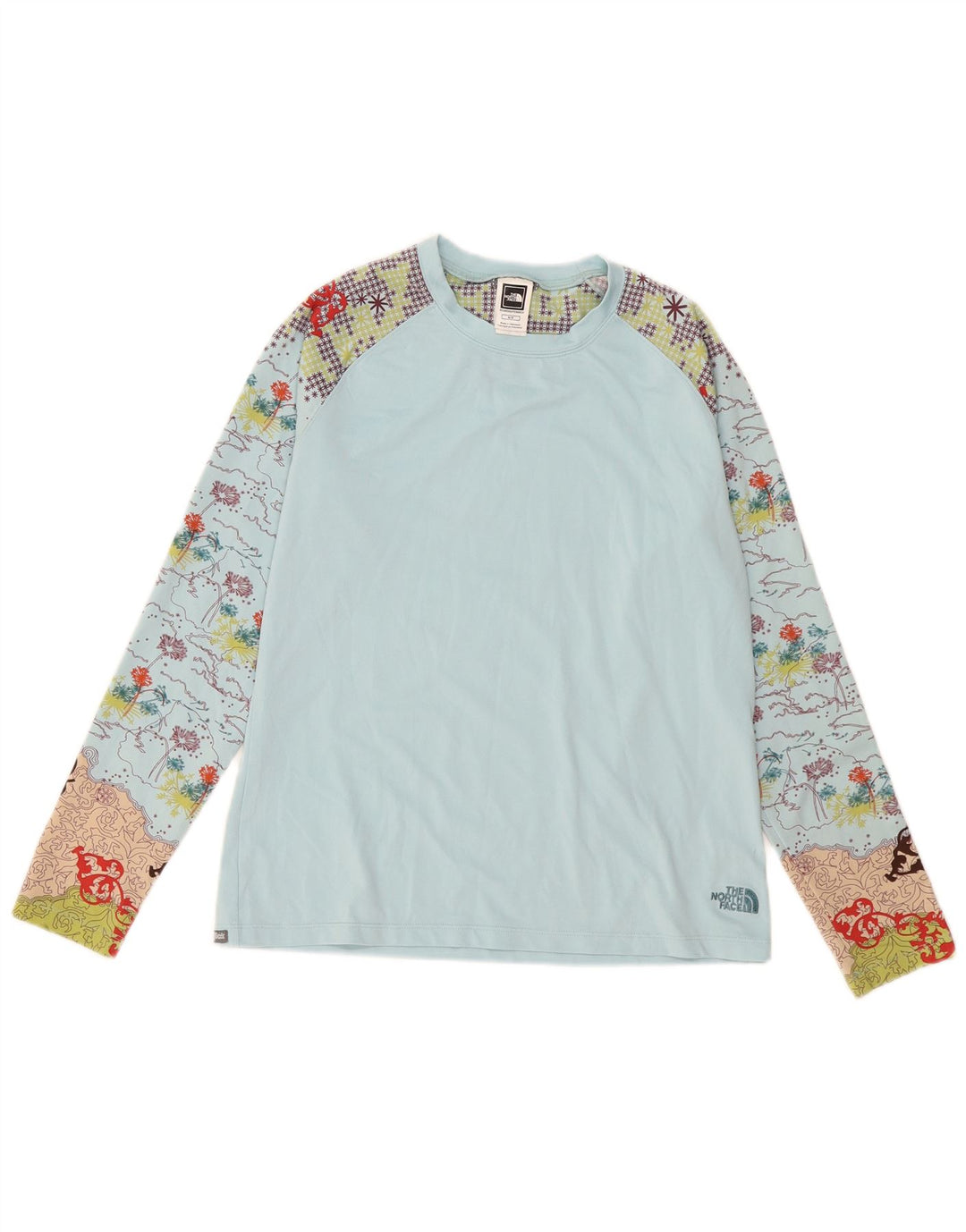 The North Face Maglietta grafica da donna a maniche lunghe UK 14 Poliestere blu medio