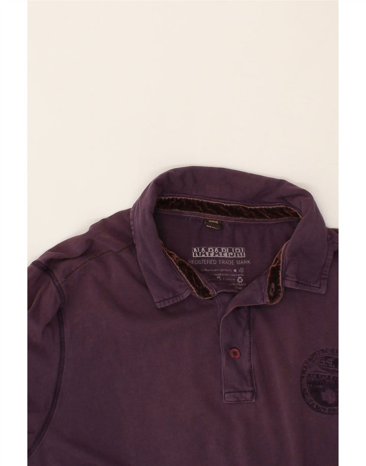 NAPAPIJRI Mens Long Sleeve Polo Shirt Medium Purple Vintage Napapijri and Second-Hand Napapijri from Messina Hembry 