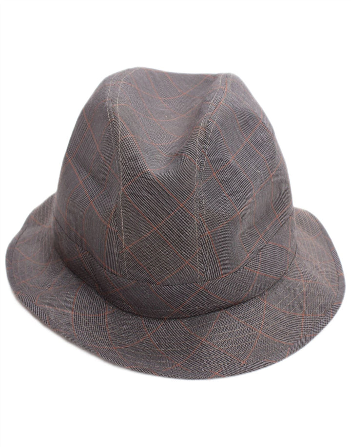 Cappello Fedora vintage da uomo grande classico a quadri grigi