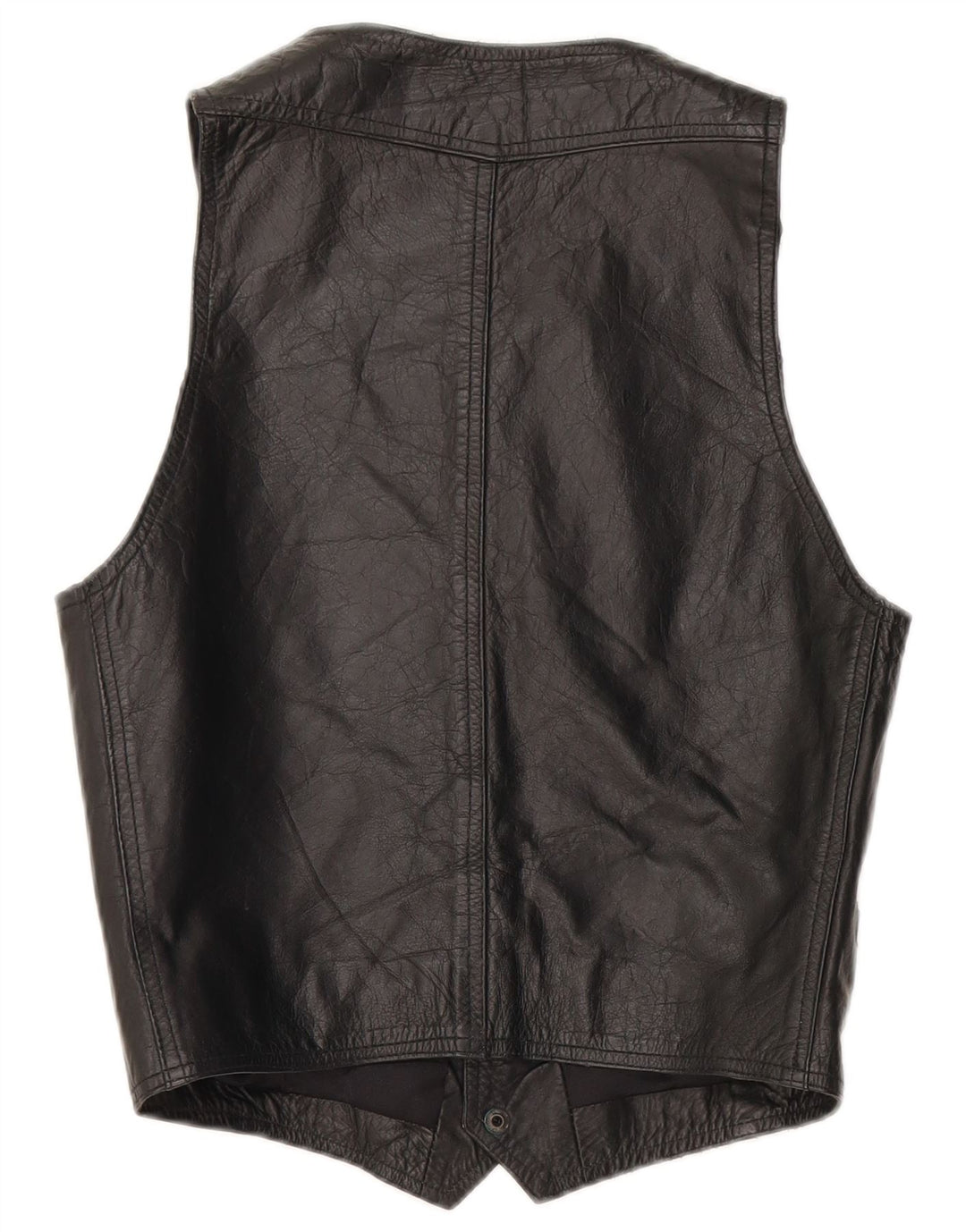 Gilet in pelle da uomo VINTAGE piccolo in pelle nera