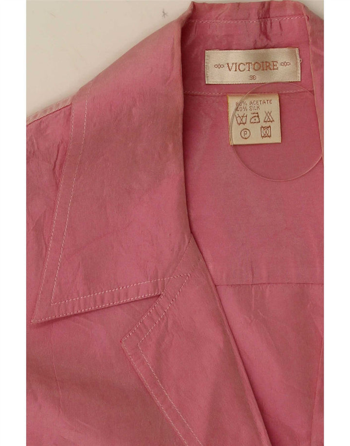 Camicetta camicia vintage da donna EU 38 acetato rosa medio