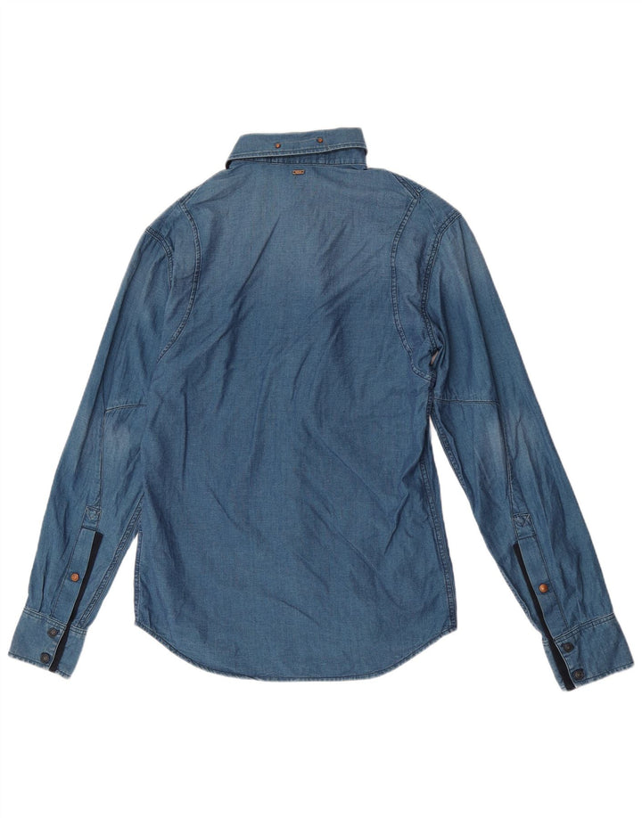 Camicia da uomo G-Star piccola in cotone blu