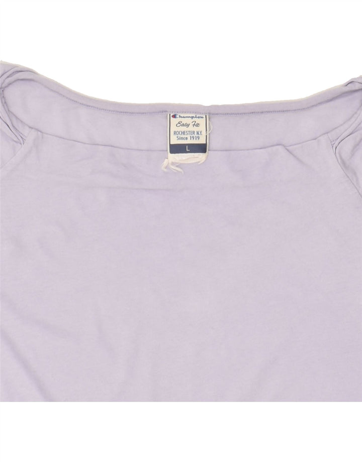 CHAMPION Womens T-Shirt Top UK 14 Large Purple | Vintage Champion | Thrift | Second-Hand Champion | Used Clothing | Messina Hembry 