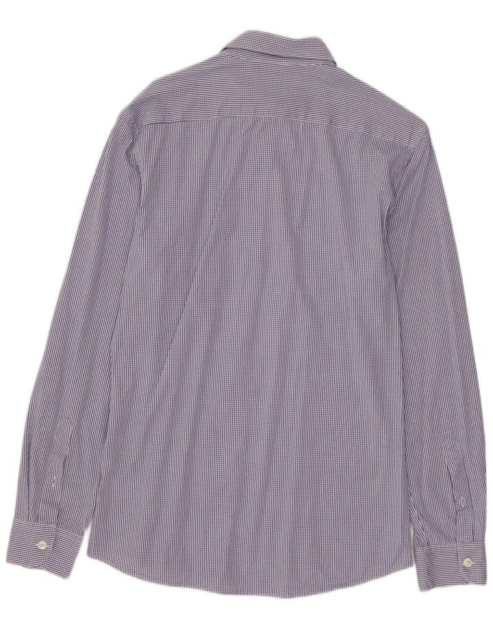 Camicia ZARA da uomo slim fit in cotone a quadri blu medio