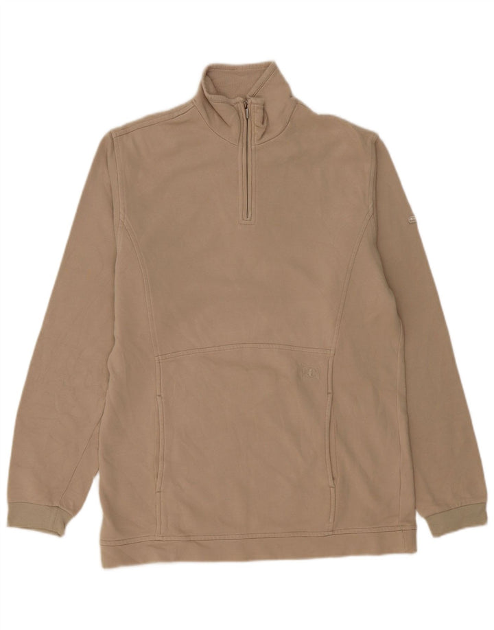 Felpa Champion da uomo con collo con zip, maglione grande, cotone beige