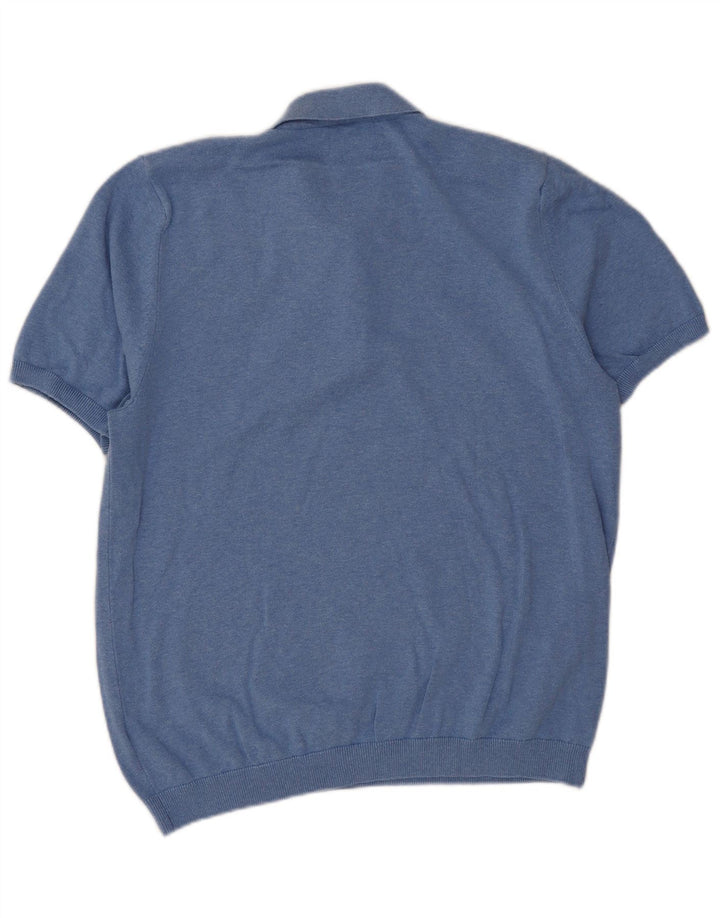 Marks & Spencer Maglione da uomo a maniche corte con collo a polo grande blu