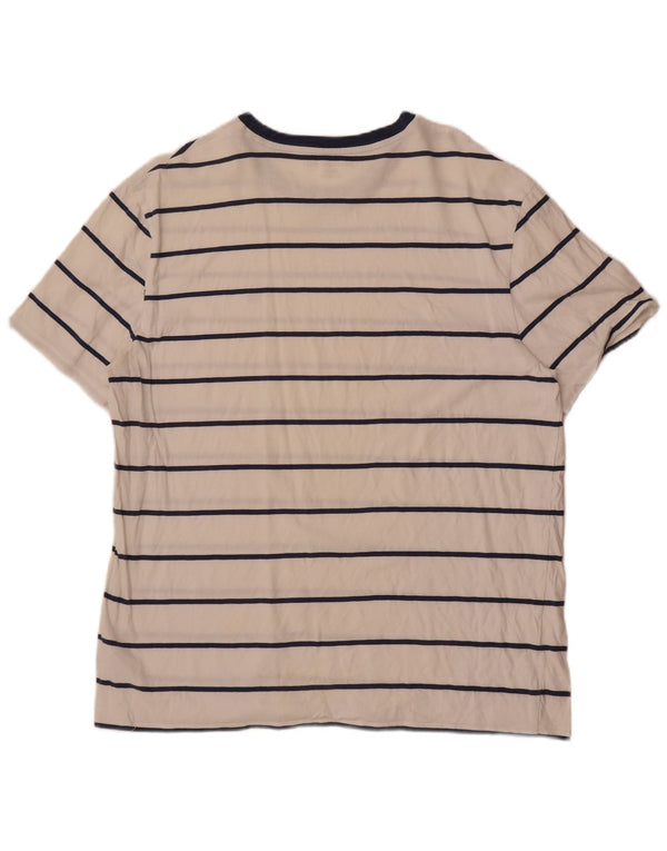 T-shirt da uomo Tommy Hilfiger Top XL in cotone a righe bianco sporco nautico