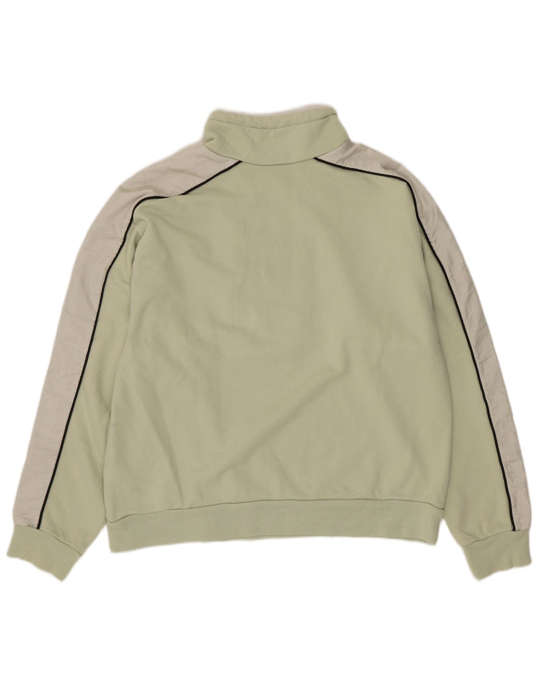 Levi's Donna Felpa con Collo con Zip Maglione UK 14 Colorblock Verde Medio