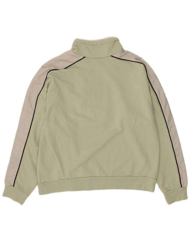 Levi's Donna Felpa con Collo con Zip Maglione UK 14 Colorblock Verde Medio