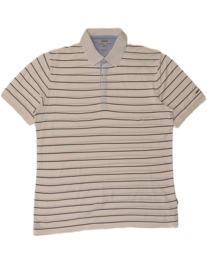 Polo Geox Respira da uomo vestibilità regolare, a righe grandi bianche