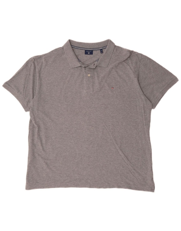 Polo da uomo Gant 4XL cotone chiazzato grigio