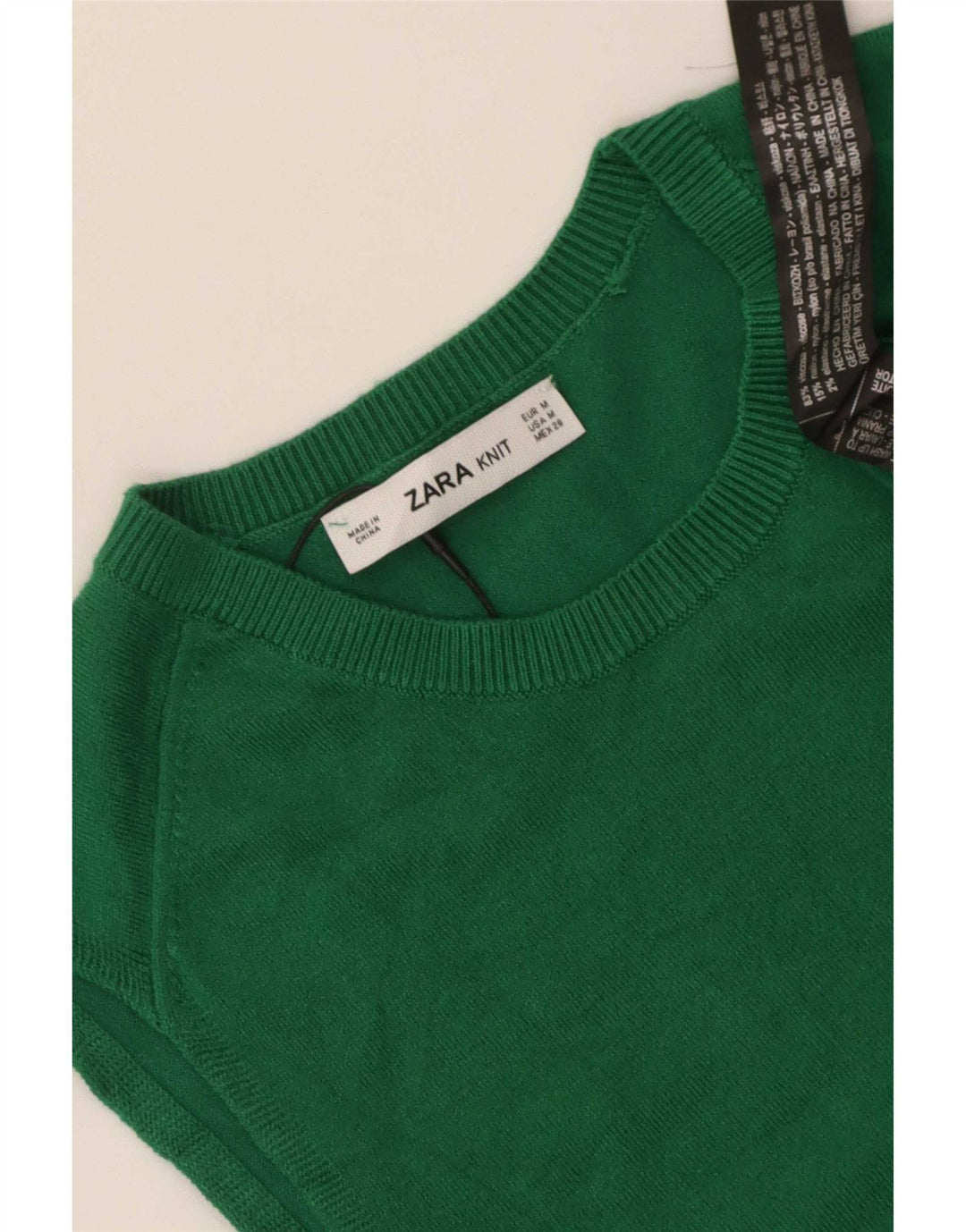 Canottiera da donna Zara UK 12 in viscosa verde medio