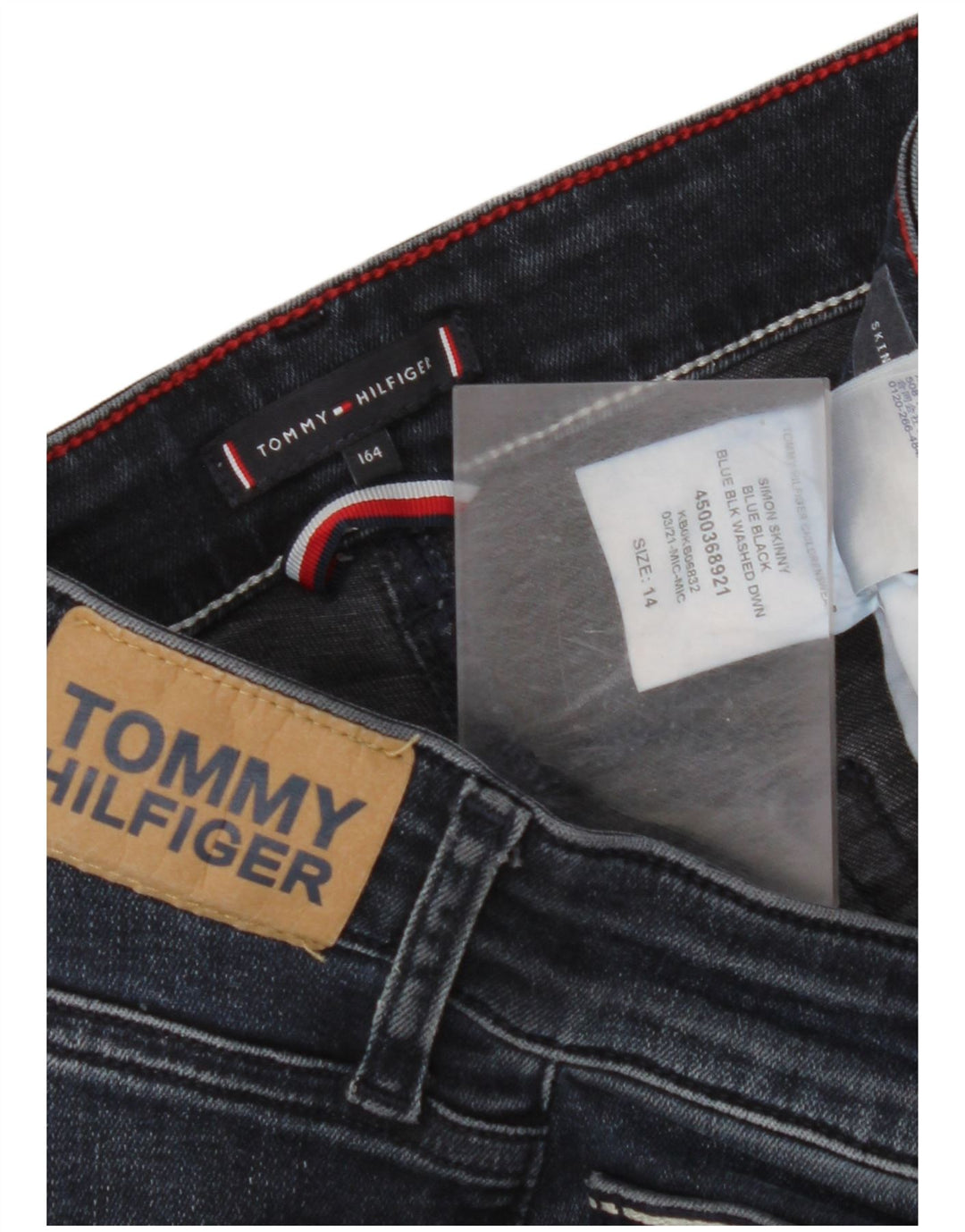 TOMMY HILFIGER Jeans skinny da bambino 13-14 anni W28 L29 Cotone blu navy