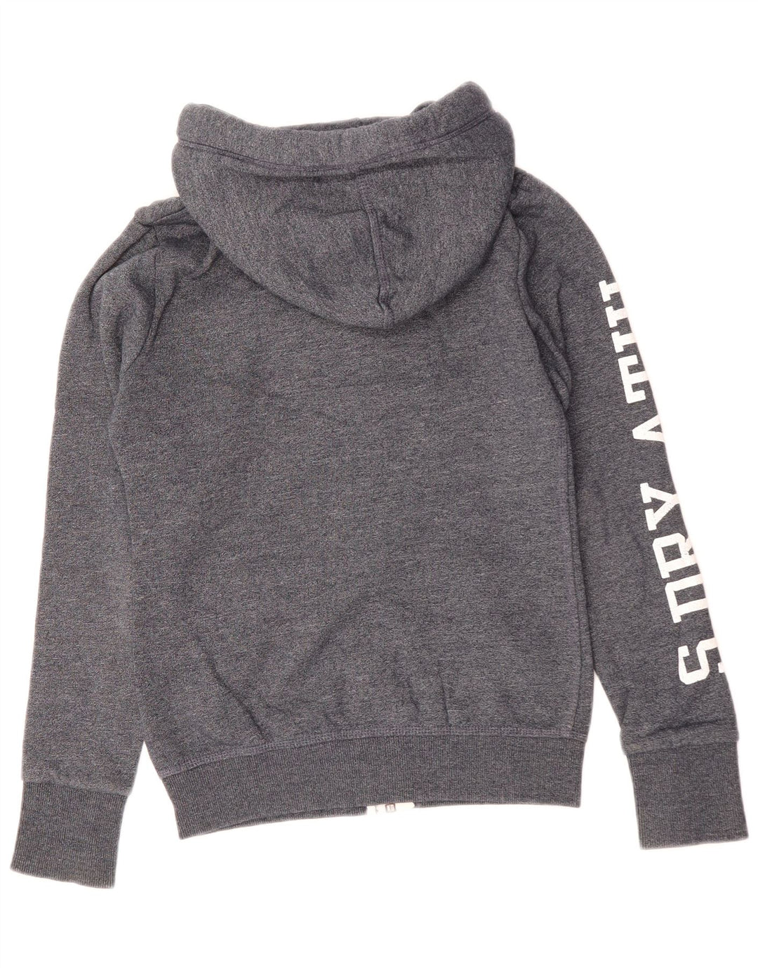 Felpa con cappuccio e zip grafica da uomo SUPERDRY per atletica leggera XS in cotone grigio