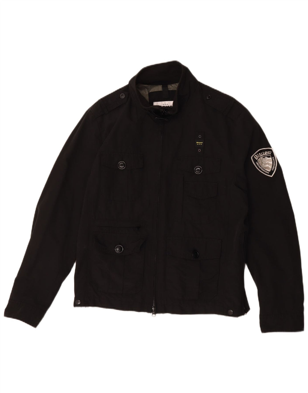 Giacca militare da uomo Blauer UK 42 XL in cotone nero