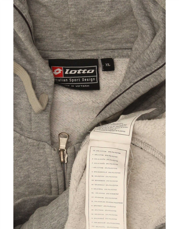Maglione con cappuccio e zip da uomo Lotto XL in cotone grigio