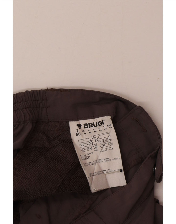 Pantaloni cargo dritti da uomo Brugi W34 L34 poliammide grigio