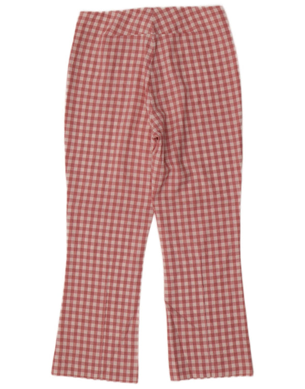 Pantaloni corti dritti da donna Zara medi W28 L25 a quadri rosa