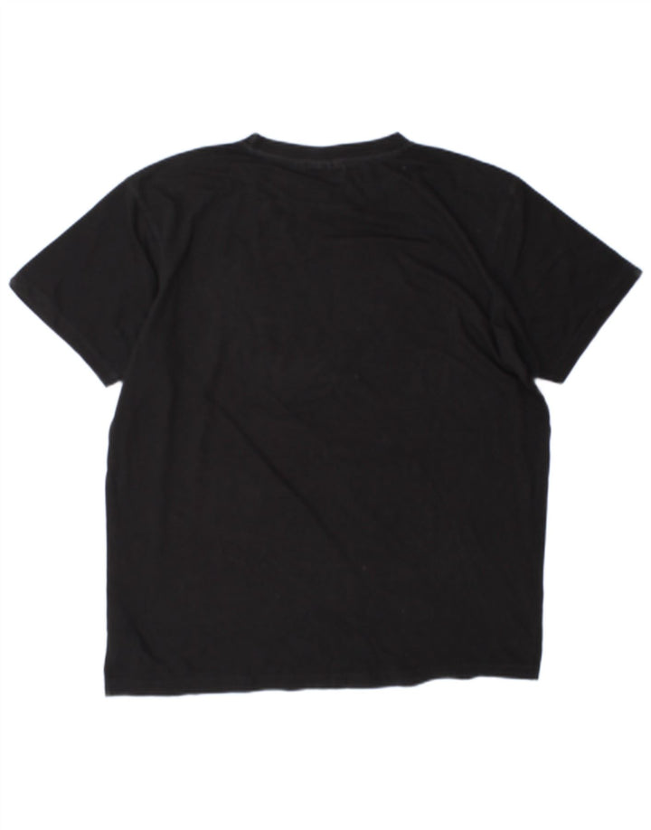 T-shirt grafica da uomo Fila Top grande in cotone nero