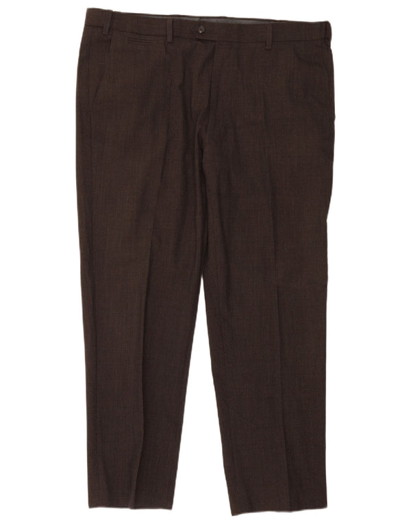 Pantaloni da abito slim su misura da uomo Marks & Spencer W38 L29 Marrone