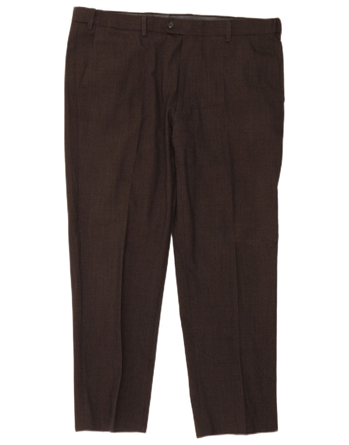 Pantaloni da abito slim su misura da uomo Marks & Spencer W38 L29 Marrone