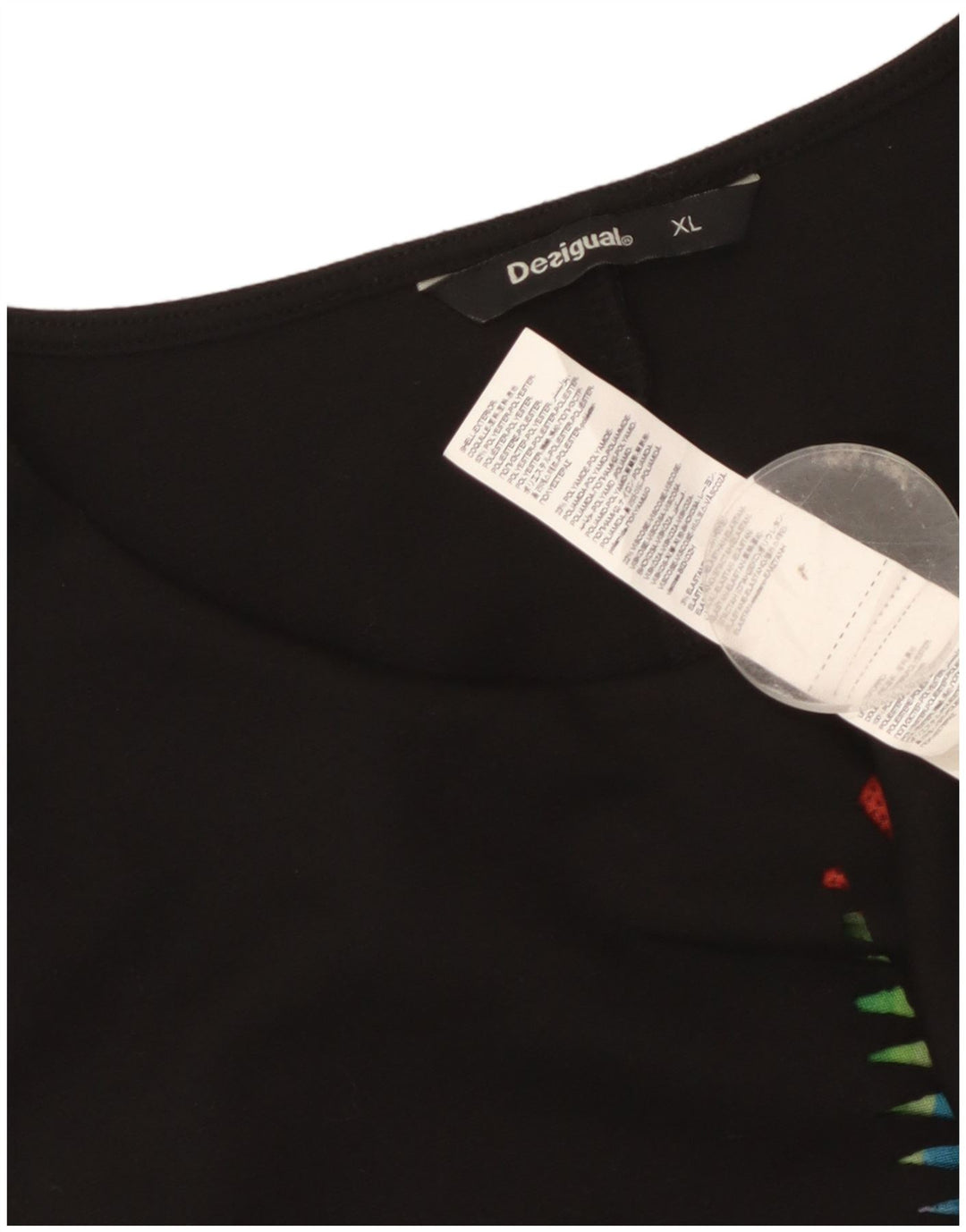 Abito tubino grafico da donna Desigual UK 18 XL Poliestere geometrico nero