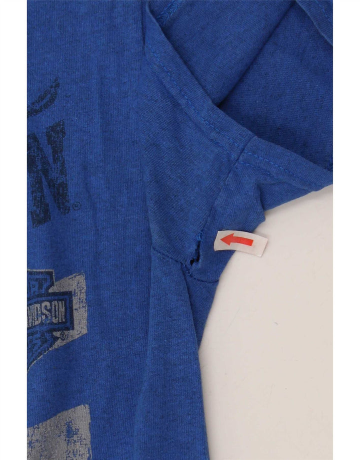 T-shirt grafica da uomo Harley Davidson Top piccola moto blu