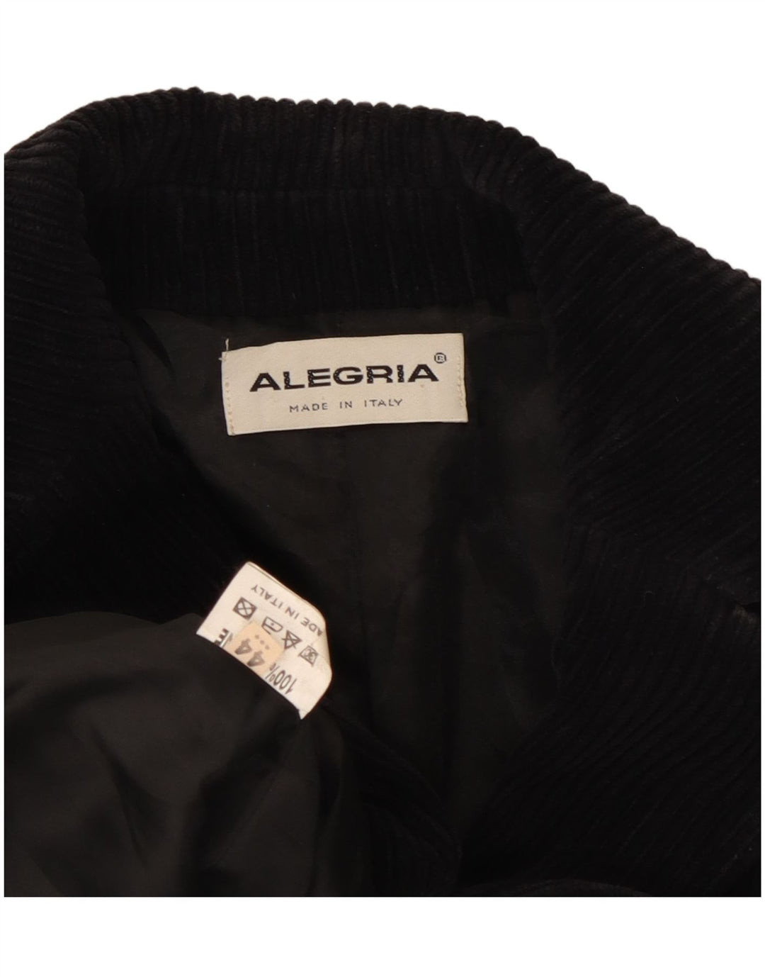 Giacca blazer da donna in velluto a coste a 2 bottoni Alegria IT 44 cotone nero medio