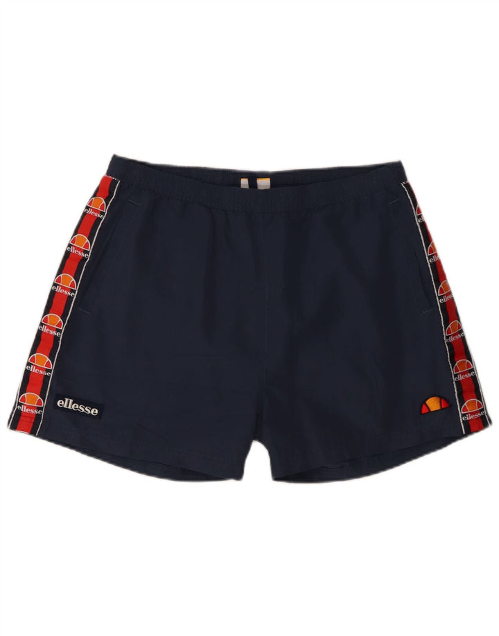 Pantaloncini da bagno grafici da uomo Ellesse color block medio blu navy