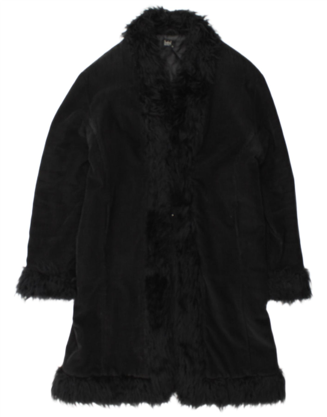 Soprabito vintage da donna UK 18 XL in cotone nero