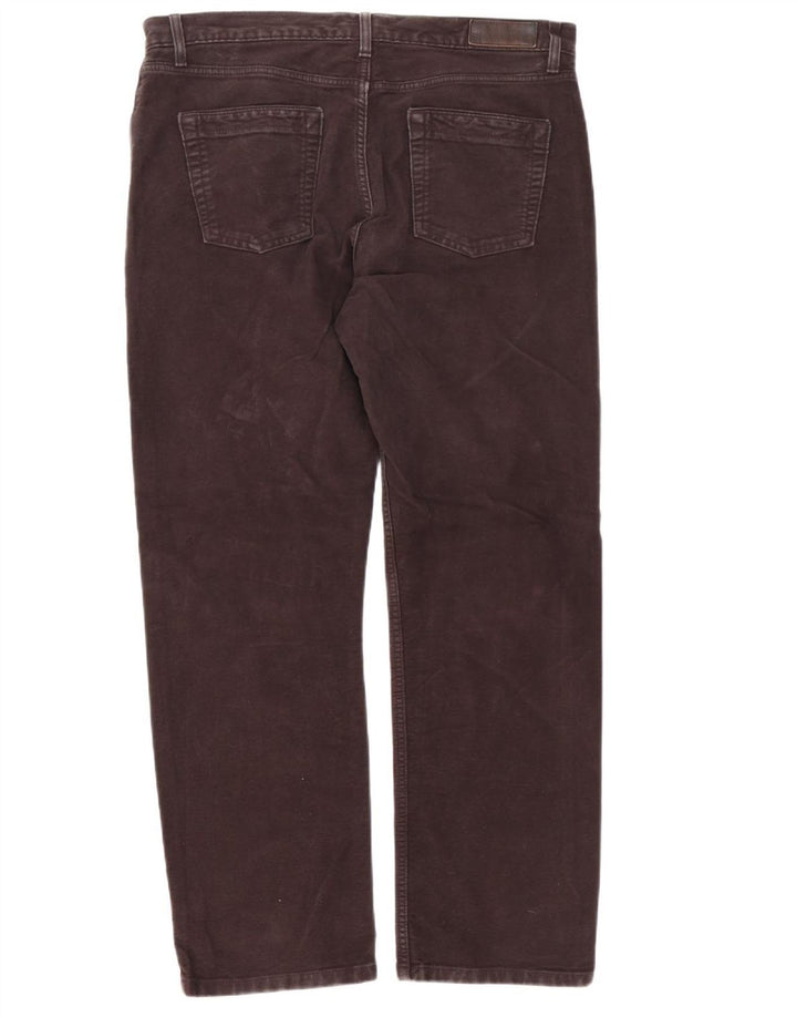Pantaloni casual regolari da uomo Marks & Spencer W36 L31 cotone marrone
