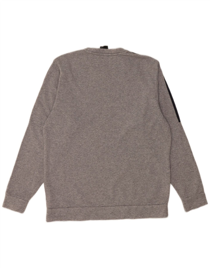 Felpa Adidas da uomo maglione grande in cotone chiazzato grigio