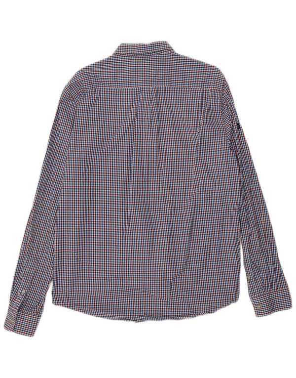 Camicia da uomo Regular Fit Superdry XL in cotone a quadretti blu