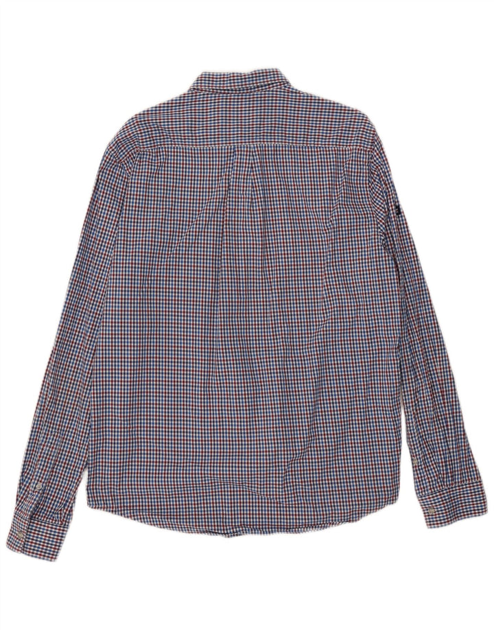 Camicia da uomo Regular Fit Superdry XL in cotone a quadretti blu