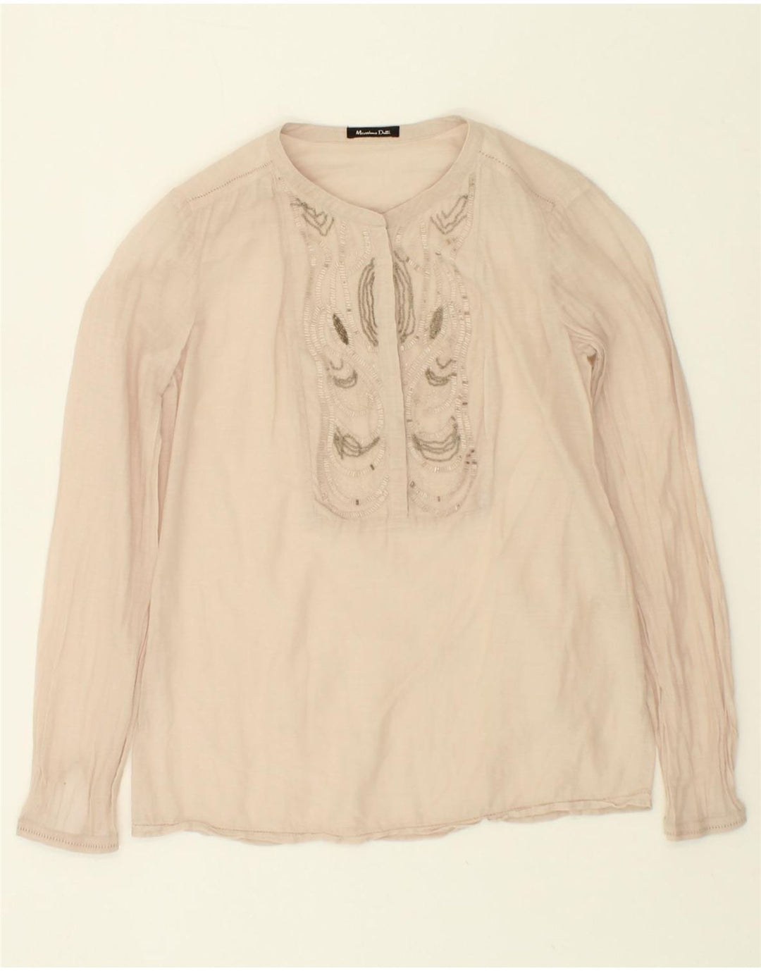MASSIMO DUTTI Womens Long Sleeve Blouse Top EU 36 XS Beige Vintage Massimo Dutti and Second-Hand Massimo Dutti from Messina Hembry 