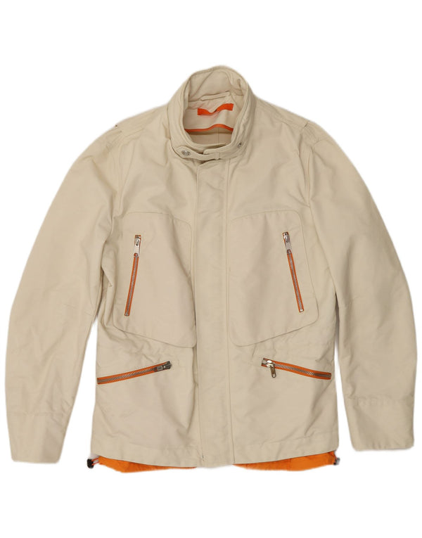 Dondup Giacca da uomo con cappuccio IT 50 Large in poliammide bianco sporco