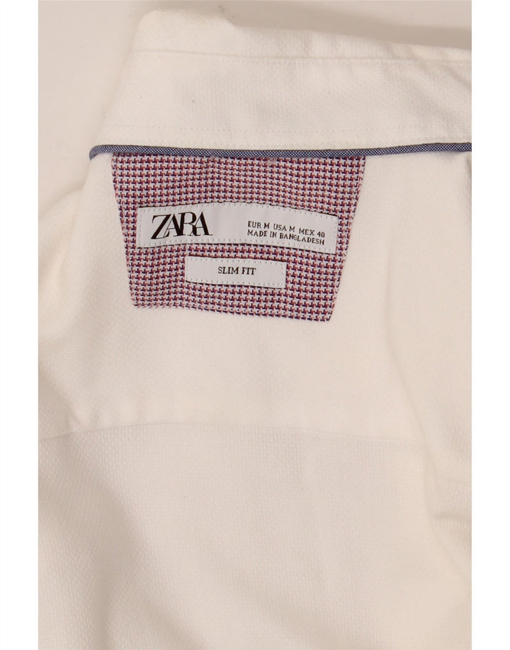 Camicia slim fit da uomo Zara bianca media