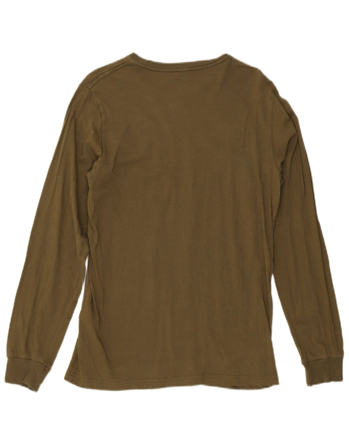 DIESEL Boys Graphic Top Long Sleeve 15-16 Years Khaki Cotton