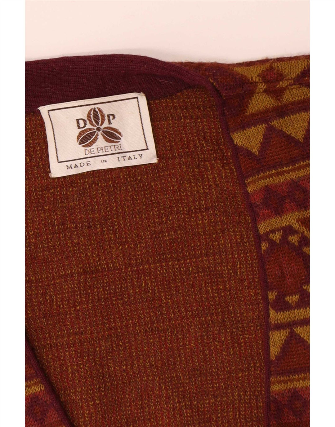 Maglione cardigan da uomo De Pietri XL Marrone geometrico