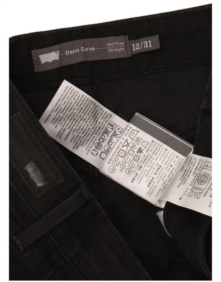 Jeans dritti a vita media LEVI'S Demi Curve da donna US 12 Large W32 L31 Neri