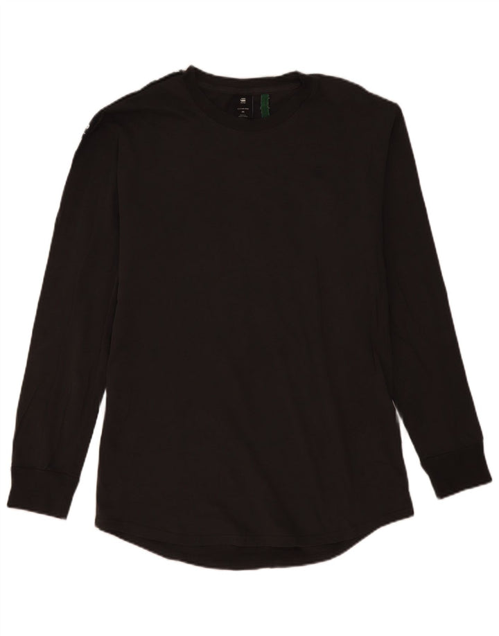 Top grafico da uomo G-Star a maniche lunghe grigio medio color block