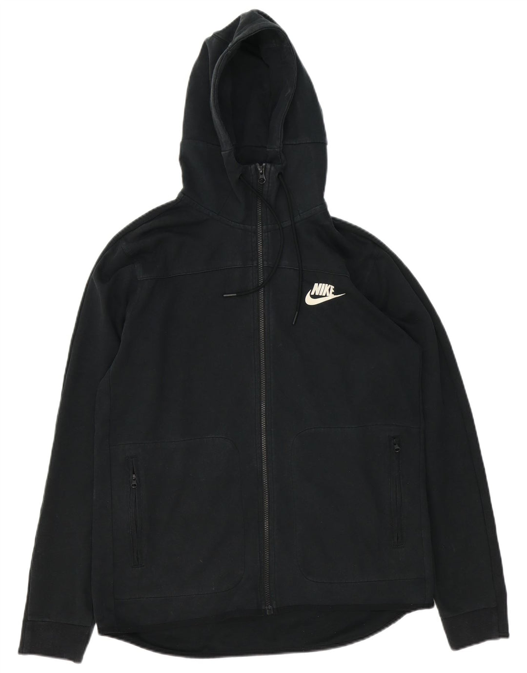 Felpa con cappuccio e zip Nike da uomo in cotone nero medio