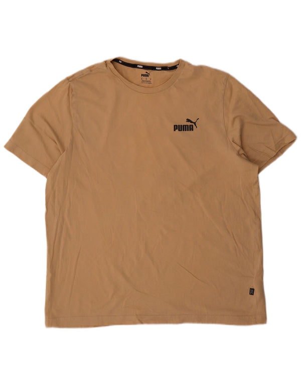 T-shirt da uomo Puma Top XL in cotone beige
