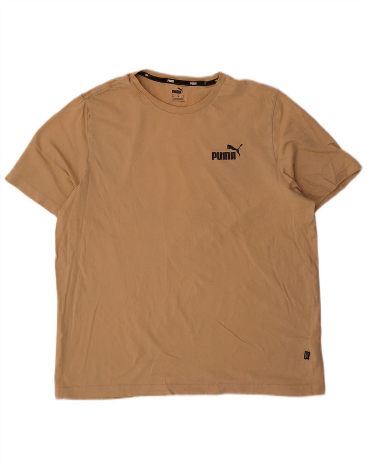 T-shirt da uomo Puma Top XL in cotone beige
