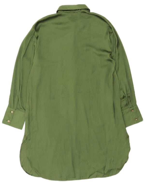 Abito camicia da donna Zara UK 14 Poliestere verde medio